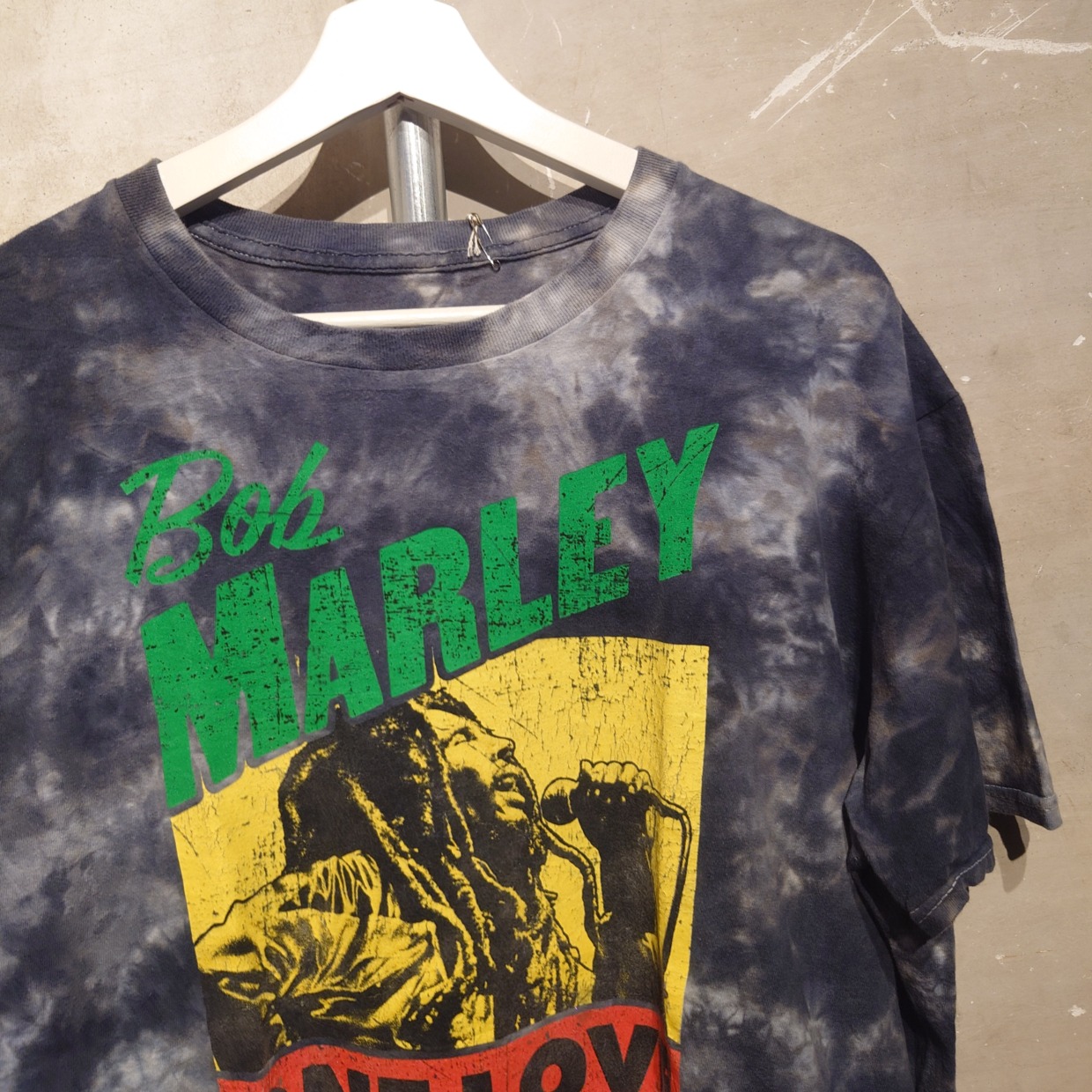 1126 ZION ROOTSWEAR　ボブマリーデカロゴ　Tシャツ タイダイ染め　バンドT　ロックT　bobmarley