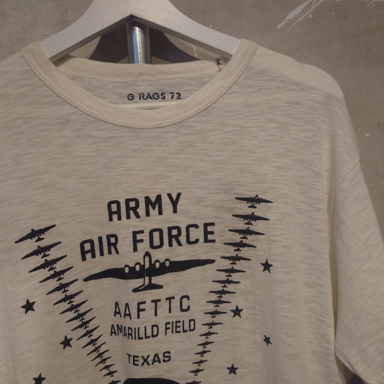 1415　パキスタン製コットンTシャツ　ARMY AIR FORCE パキ綿T　Lサイズ