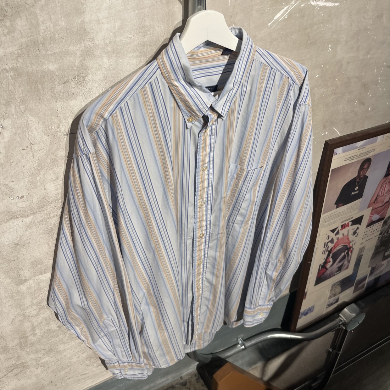 80s BURBERRY shirts　size :: L