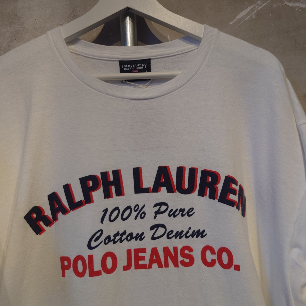 123 POLO JEANS CO. RALPH LAUREN(ポロジーンズ　ラルフローレン)Tシャツ　ホワイト　Lサイズ