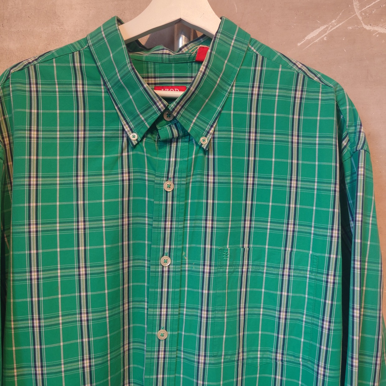 IZOD(アイゾッド)グリーンチェックシャツ　XXLサイズ