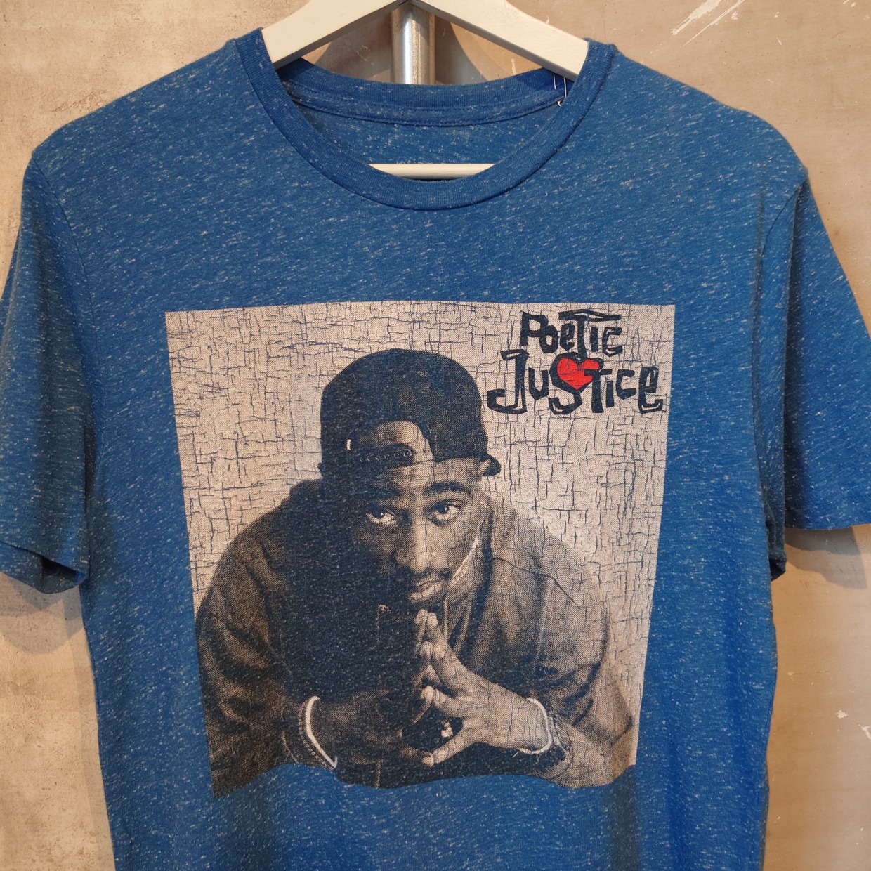 Poetic Justice・2PAC　プリントTシャツ　ブルー　Sサイズ　