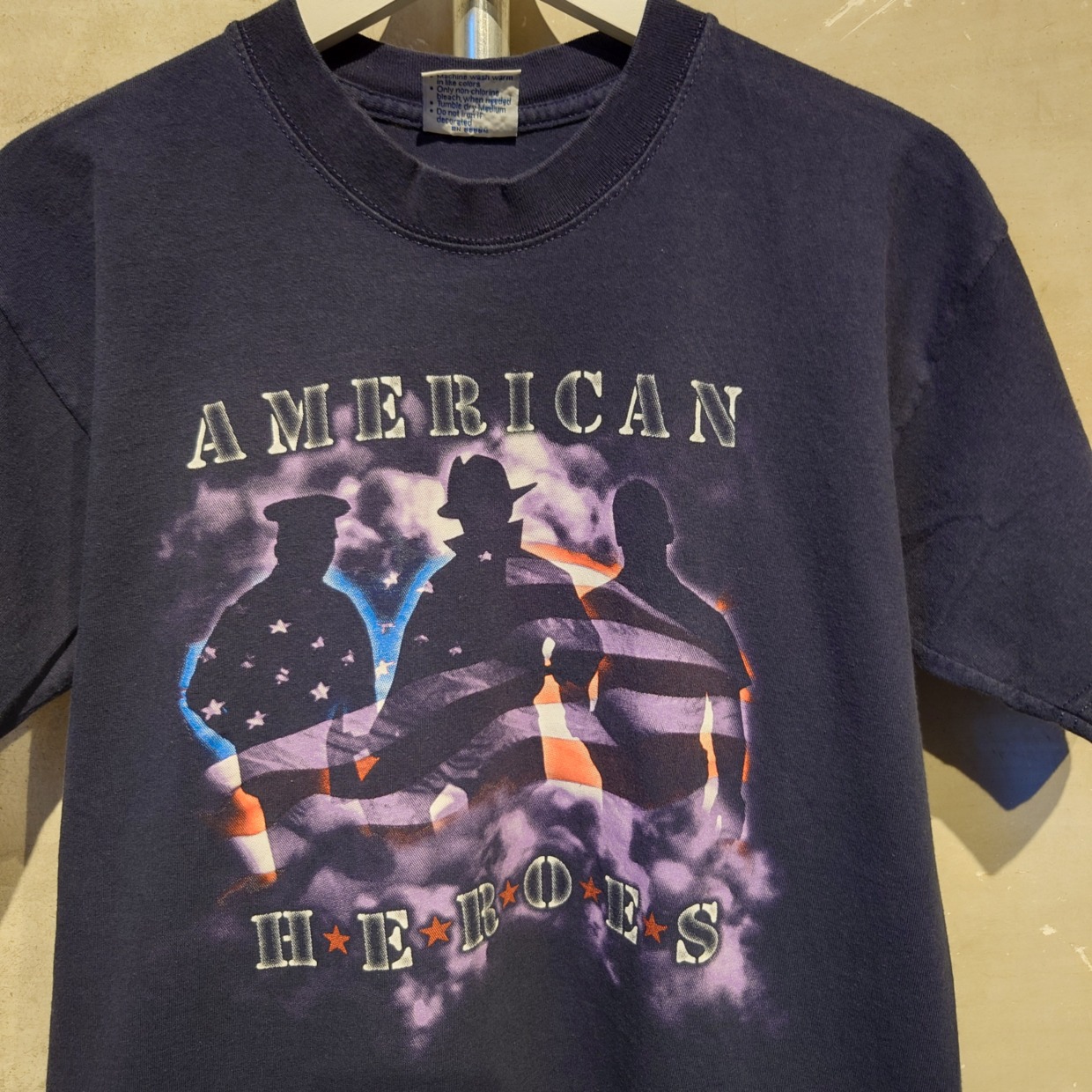 ALL SPORT　AMERICAN HEROES　プリントTシャツ　ネイビー　USA製
