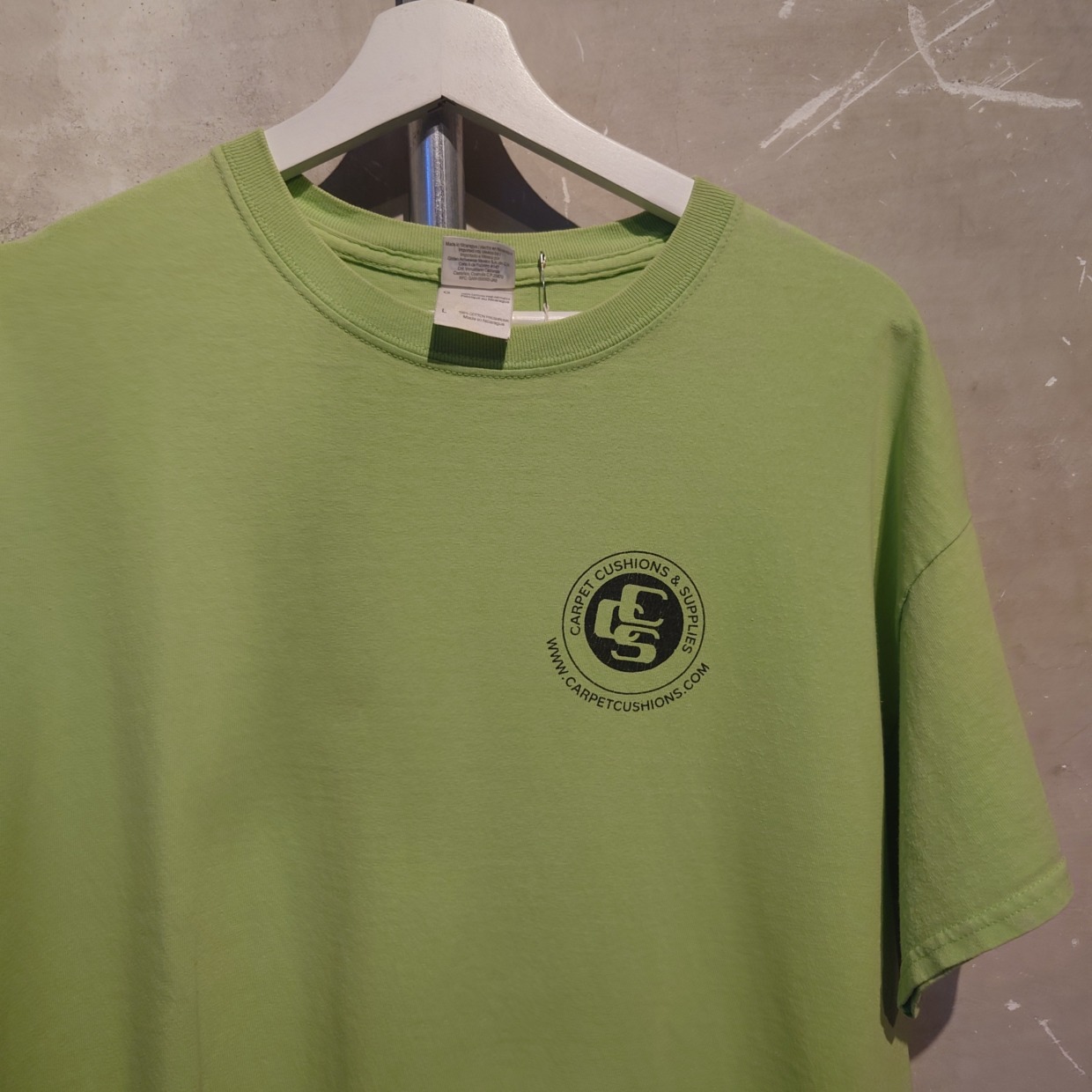 GILDAN(ギルダン)ワンポイントプリントTシャツ　ライトグリーン　Lサイズ
