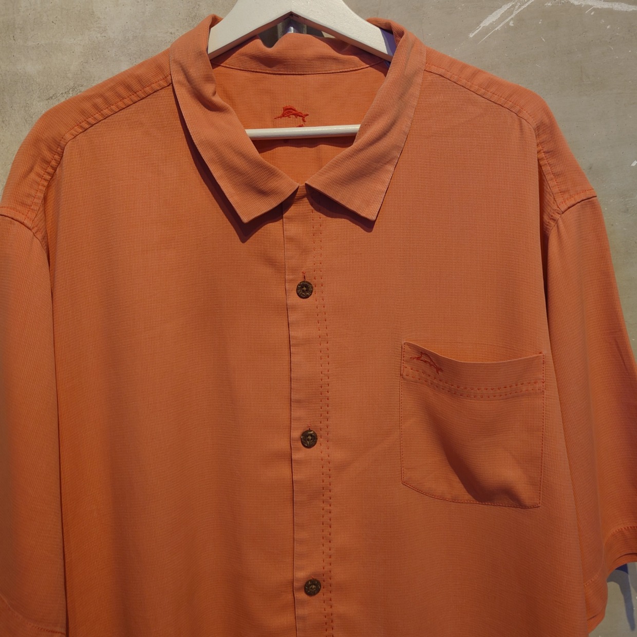 TOMMYBAHAMA(トミーバハマ)シルクシャツ　XXXLサイズ　サーモンピンク