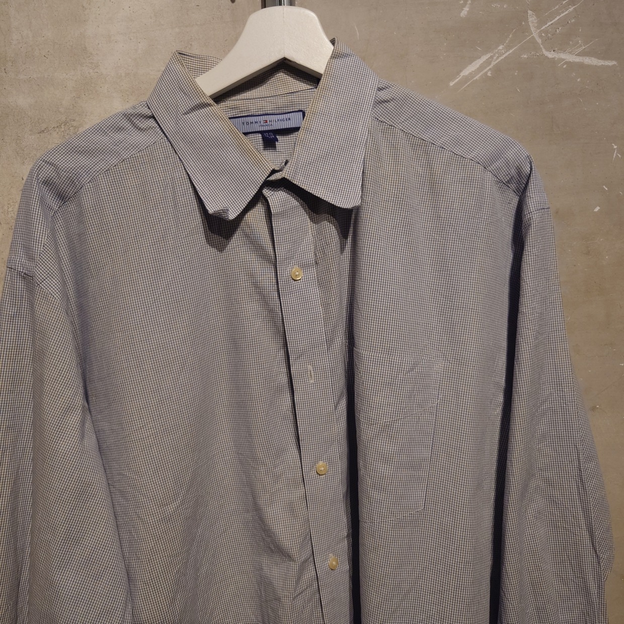 TOMMYHILFIGER　チェックシャツ　ブルー×ホワイト　XLサイズ