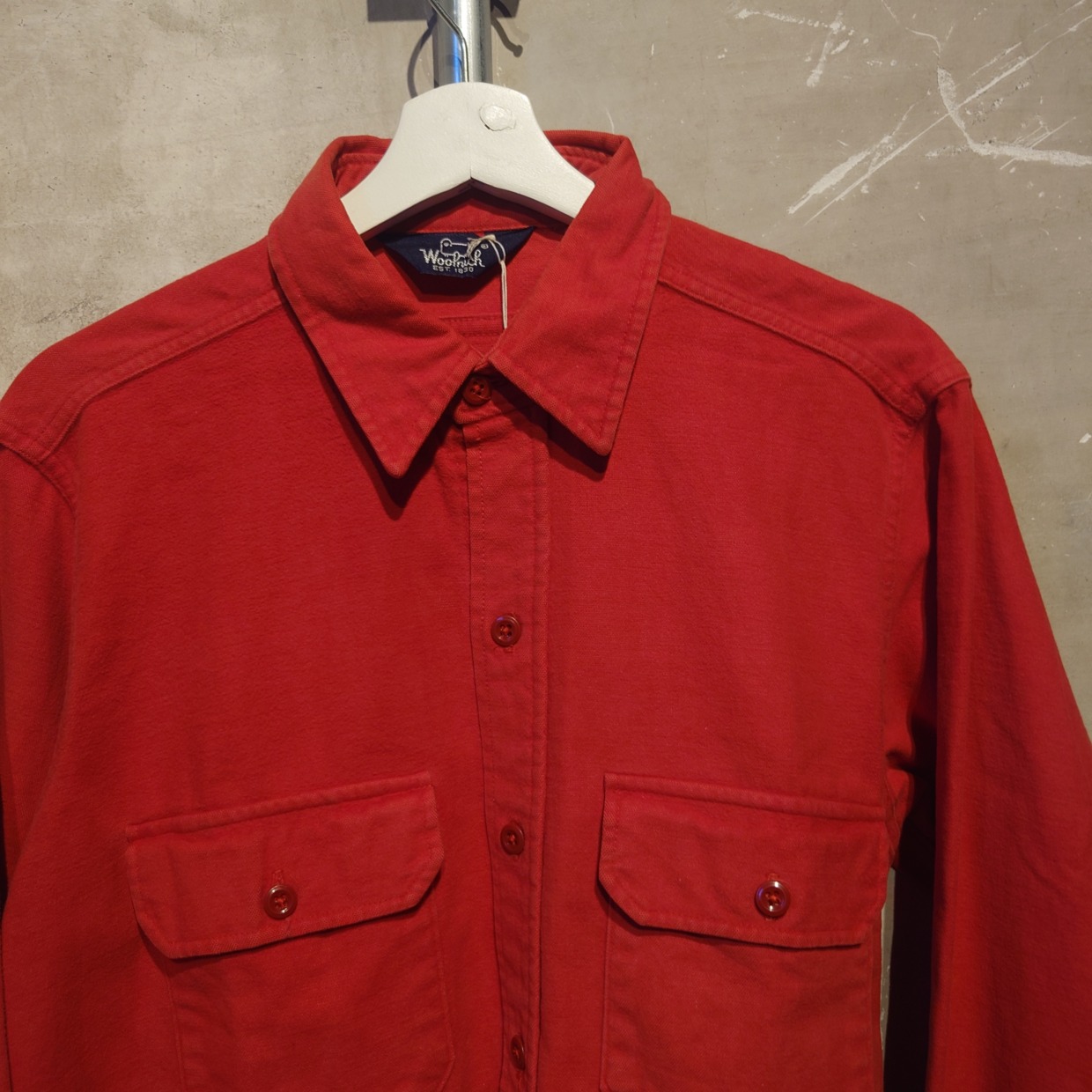 Woolrich(ウールリッチ)長袖コットンシャツ　レッド　#和歌山古着