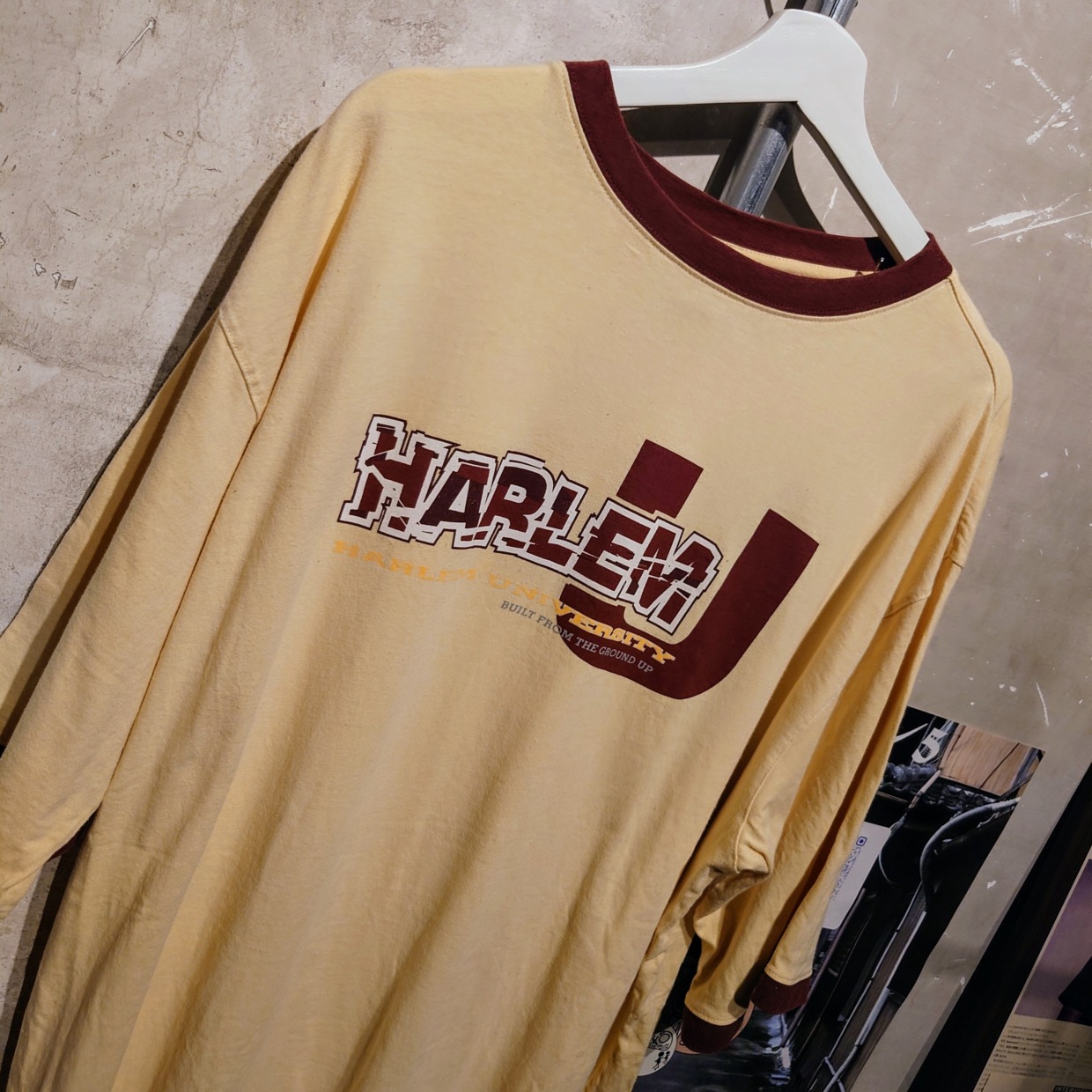 HARLEM U　カレッジ　リンガーtシャツ　XL　#和歌山古着