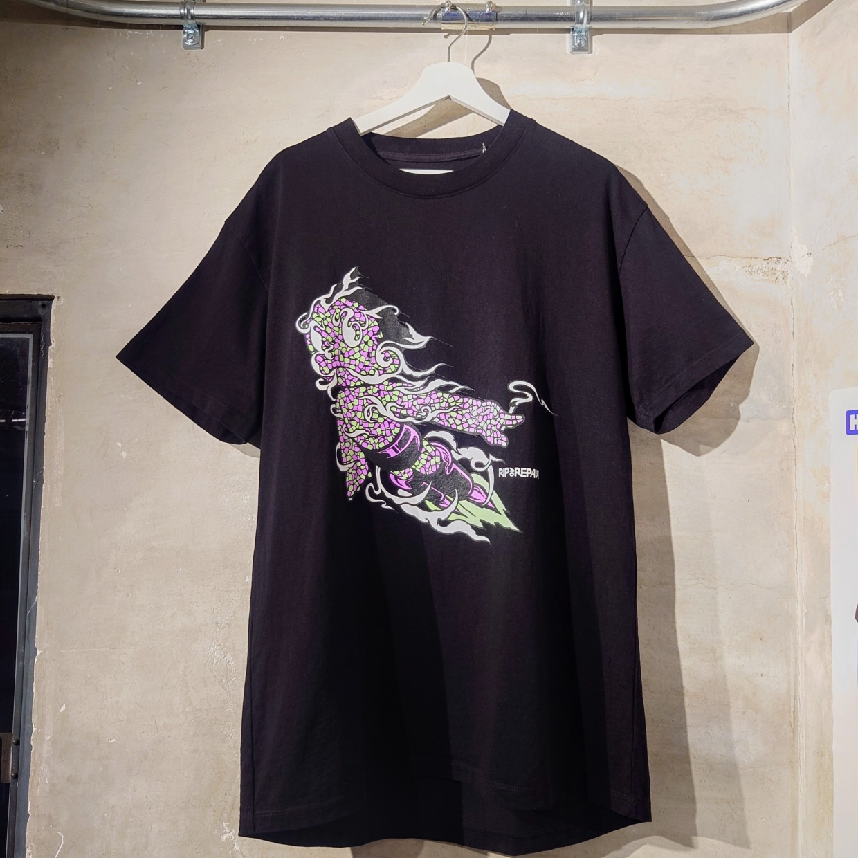 RIP＆REPAIR　リッピンリペア　蛍光プリントTシャツ　L　＃和歌山古着屋