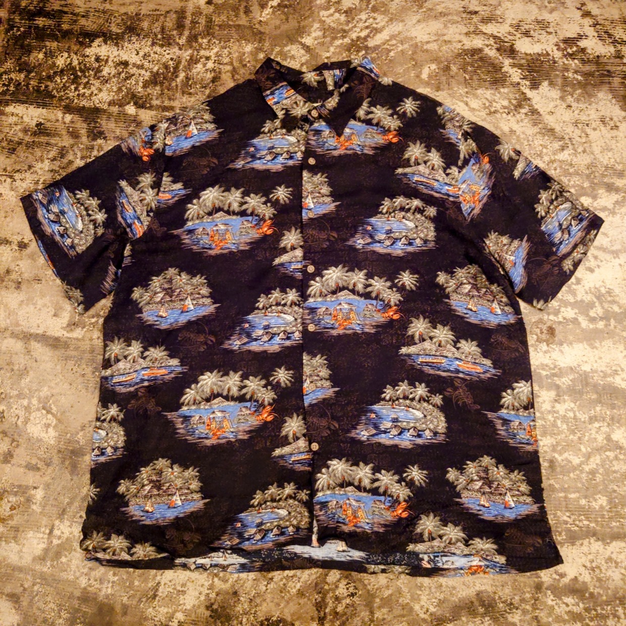 BatikBay　半袖柄シャツ　XL　　＃和歌山古着屋