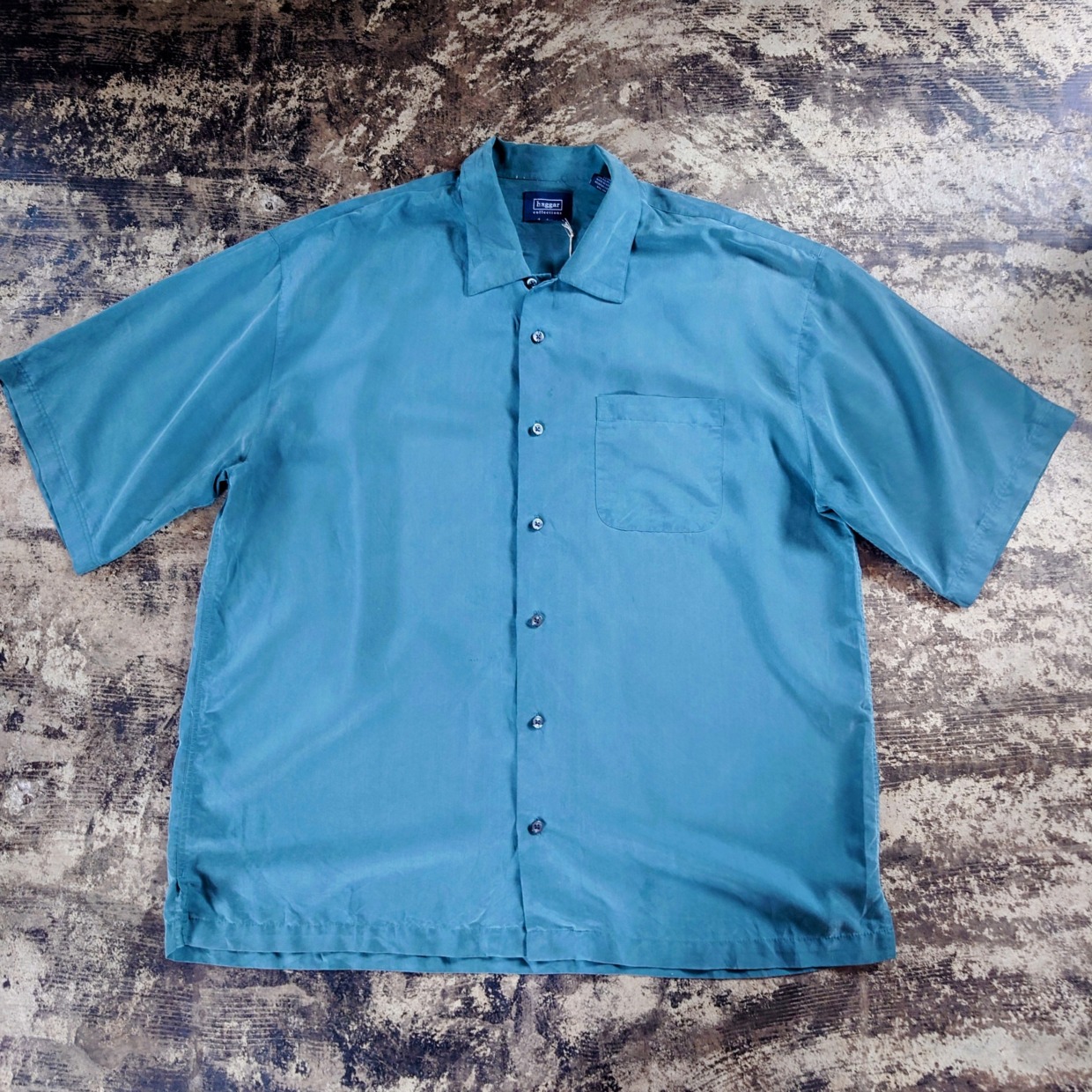 HAGGAR　半袖レーヨンシャツ　XL　　＃和歌山古着屋