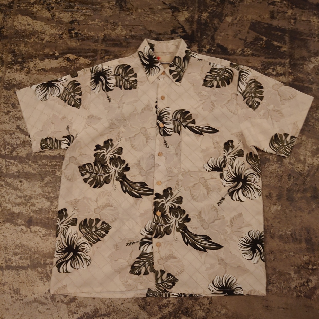 ISLAND TROPICS　半袖柄シャツ　M　　＃和歌山古着屋