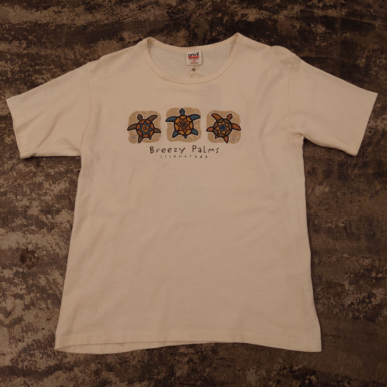 anvil ウミガメプリントTシャツ USA製 レディースM　 #和歌山古着