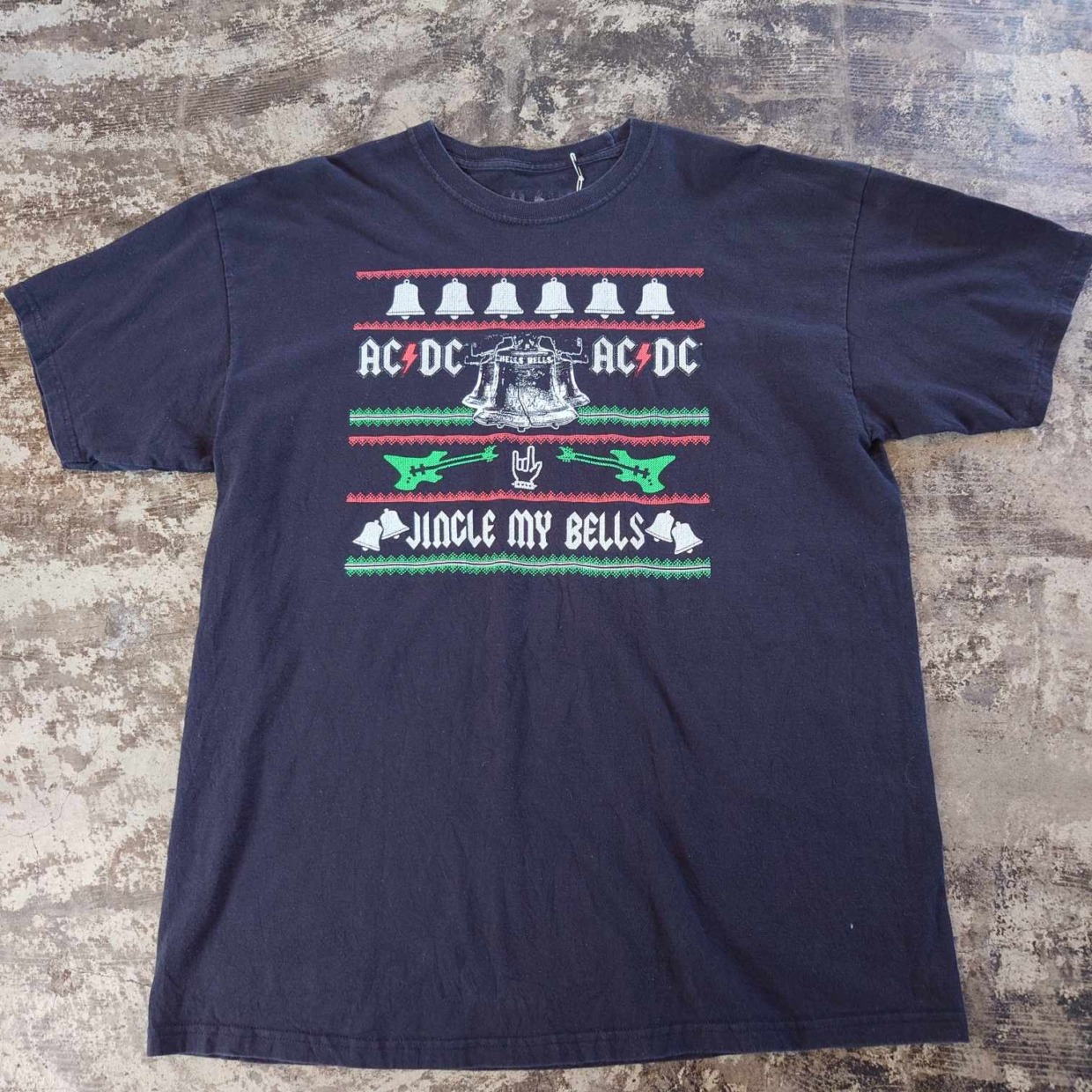 AC/DC JINGLE MY BELLS プリントTシャツ XLサイズ ブラック　 #和歌山古着