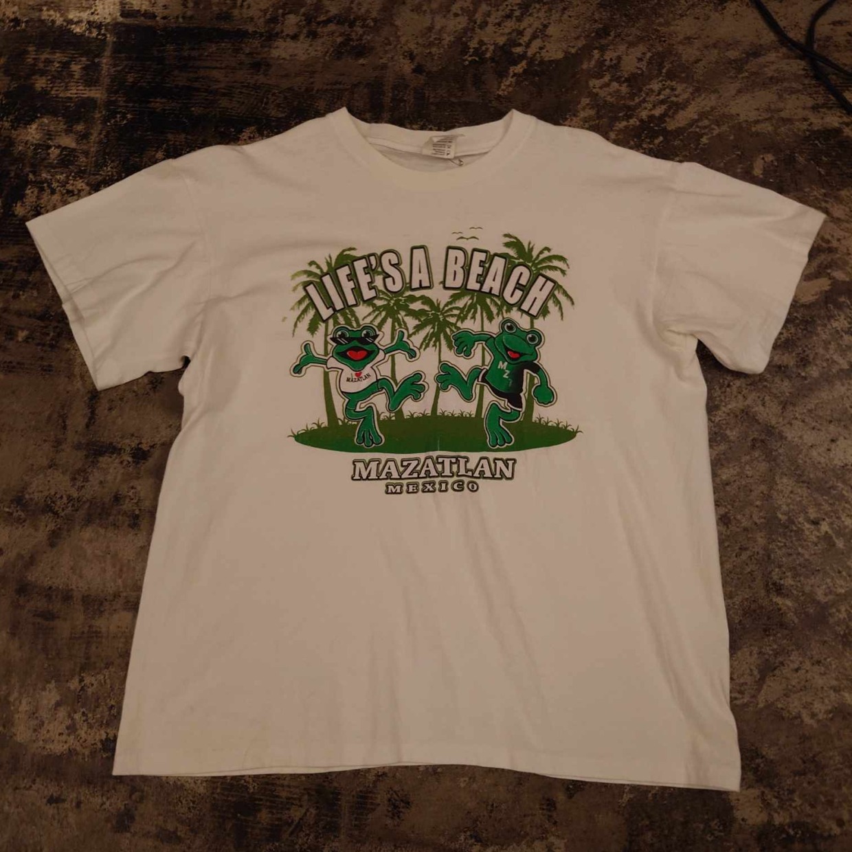 LIFE’S A BEACH プリントTシャツ カエル柄　 #和歌山古着