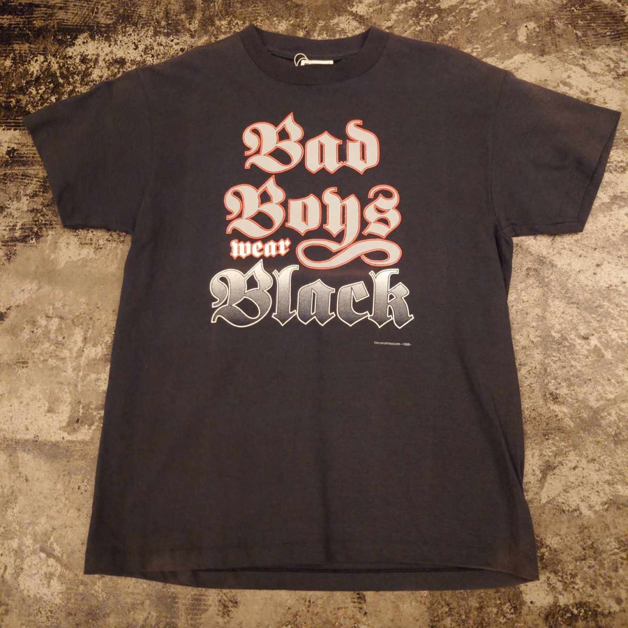CMJ SPORTS WEAR “Bad Boys wear Black” プリントTシャツ USA製　 #和歌山古着