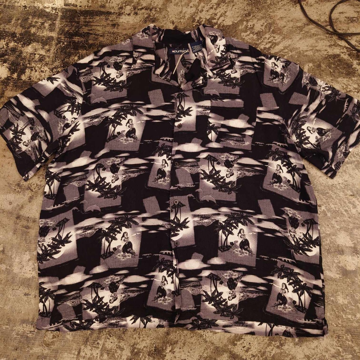 Puritan 総柄アロハシャツ バングラデシュ製 XL　　＃和歌山古着屋