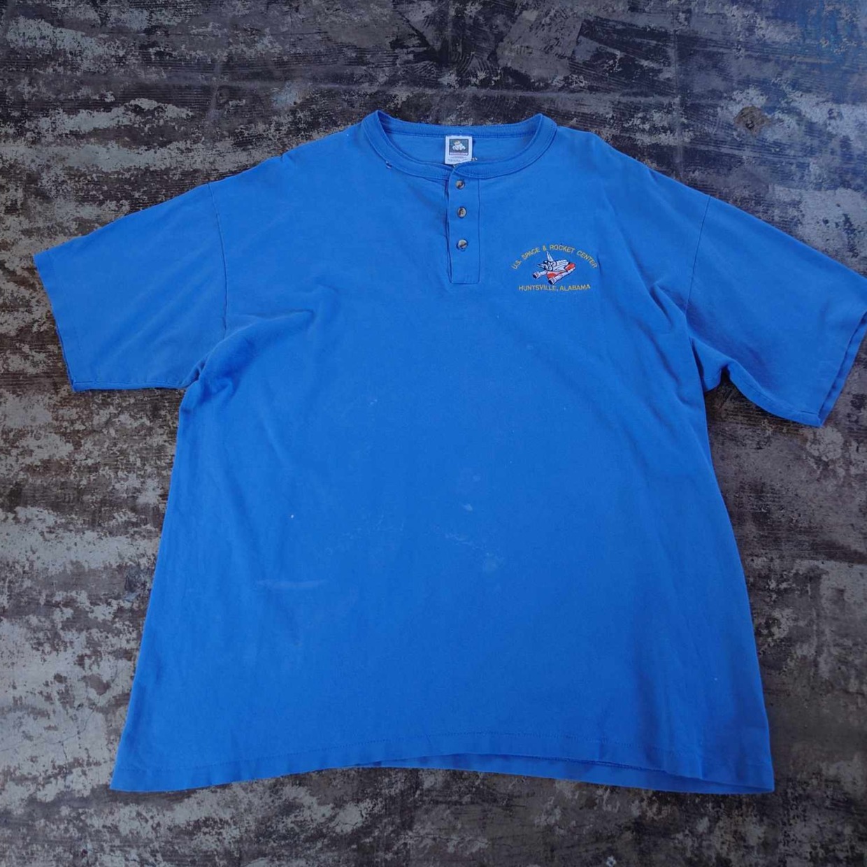 【USA製】U.S. SPACE & ROCKET CENTER ヘンリーネックTシャツ　 #和歌山古着