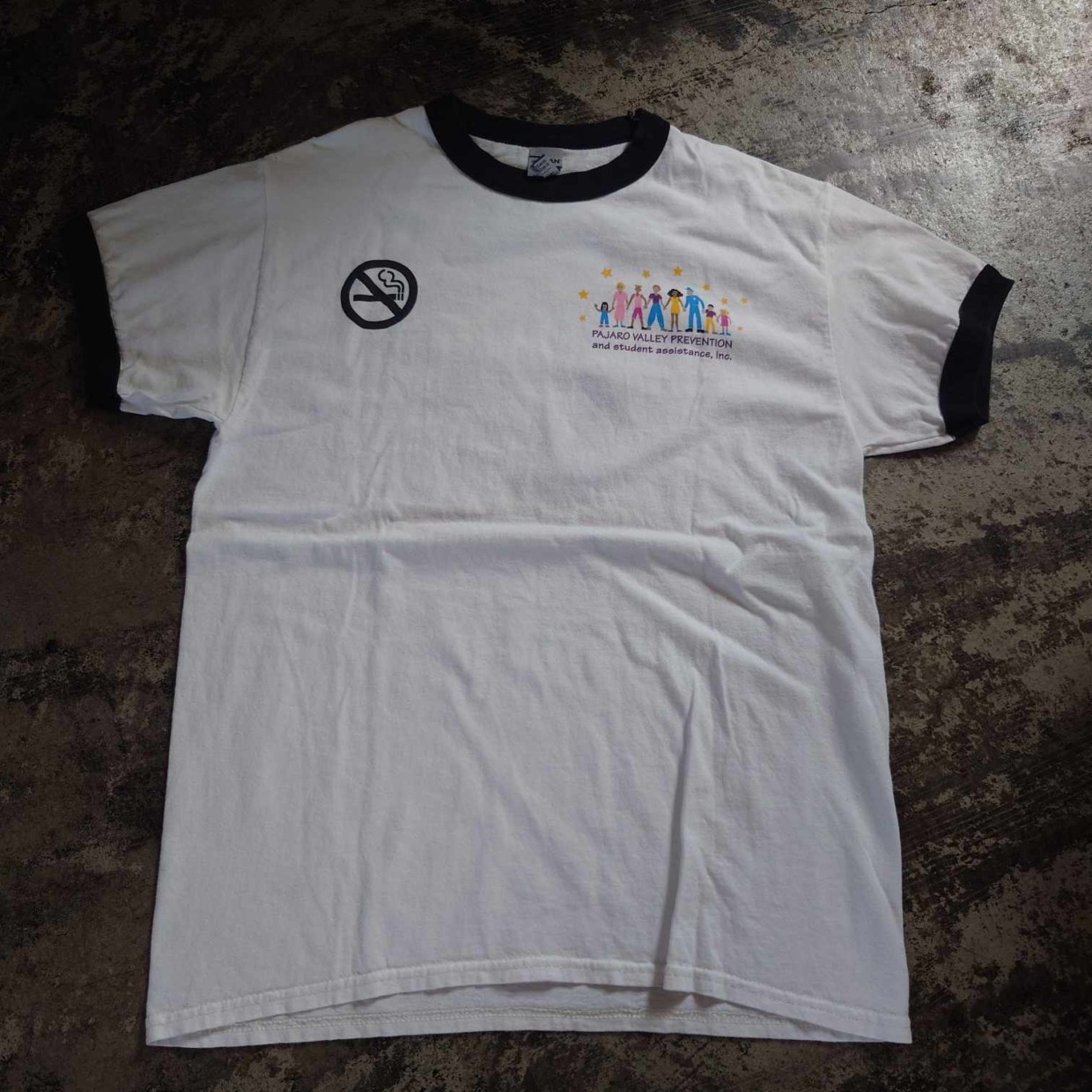 プリント リンガーTシャツ GILDAN製 M　 #和歌山古着