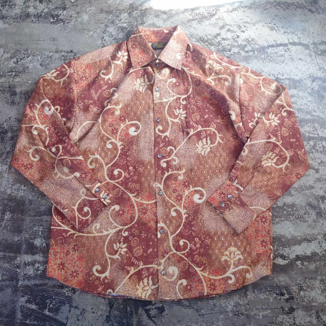 Monzini Collection 総柄 長袖シャツ USA製　 #和歌山古着