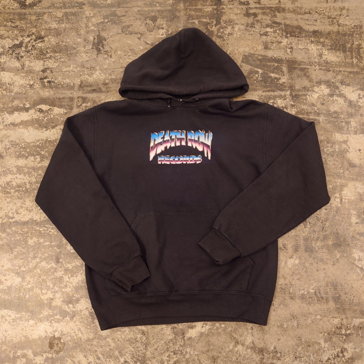 Death Row Records パーカー フロント＆バックプリント ブラック S　＃和歌山古着