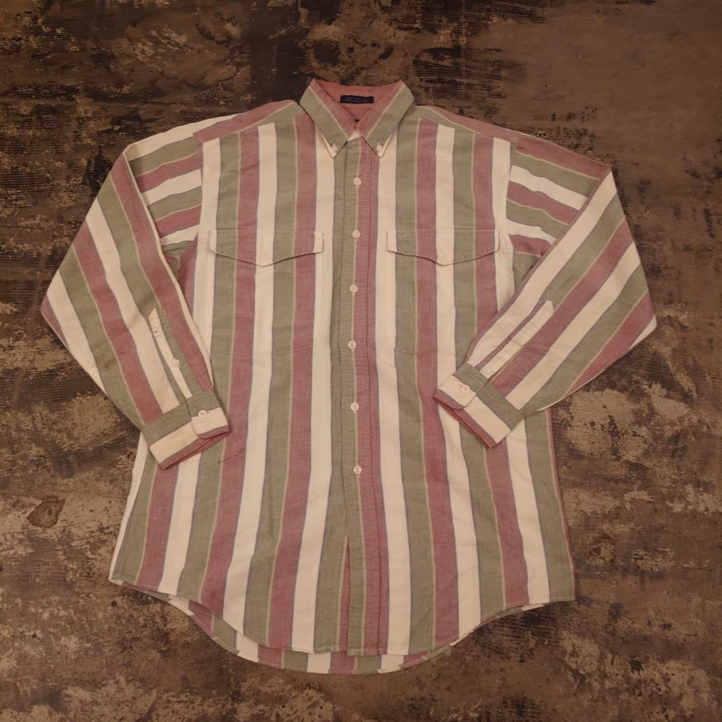 ARROW / 60s～70s/長袖シャツ/--/コットン/KHK/ストライプ ARROW◇60s〜70s/長袖シャツ/--/コットン/KHK/ストライプ ARROW(アロー