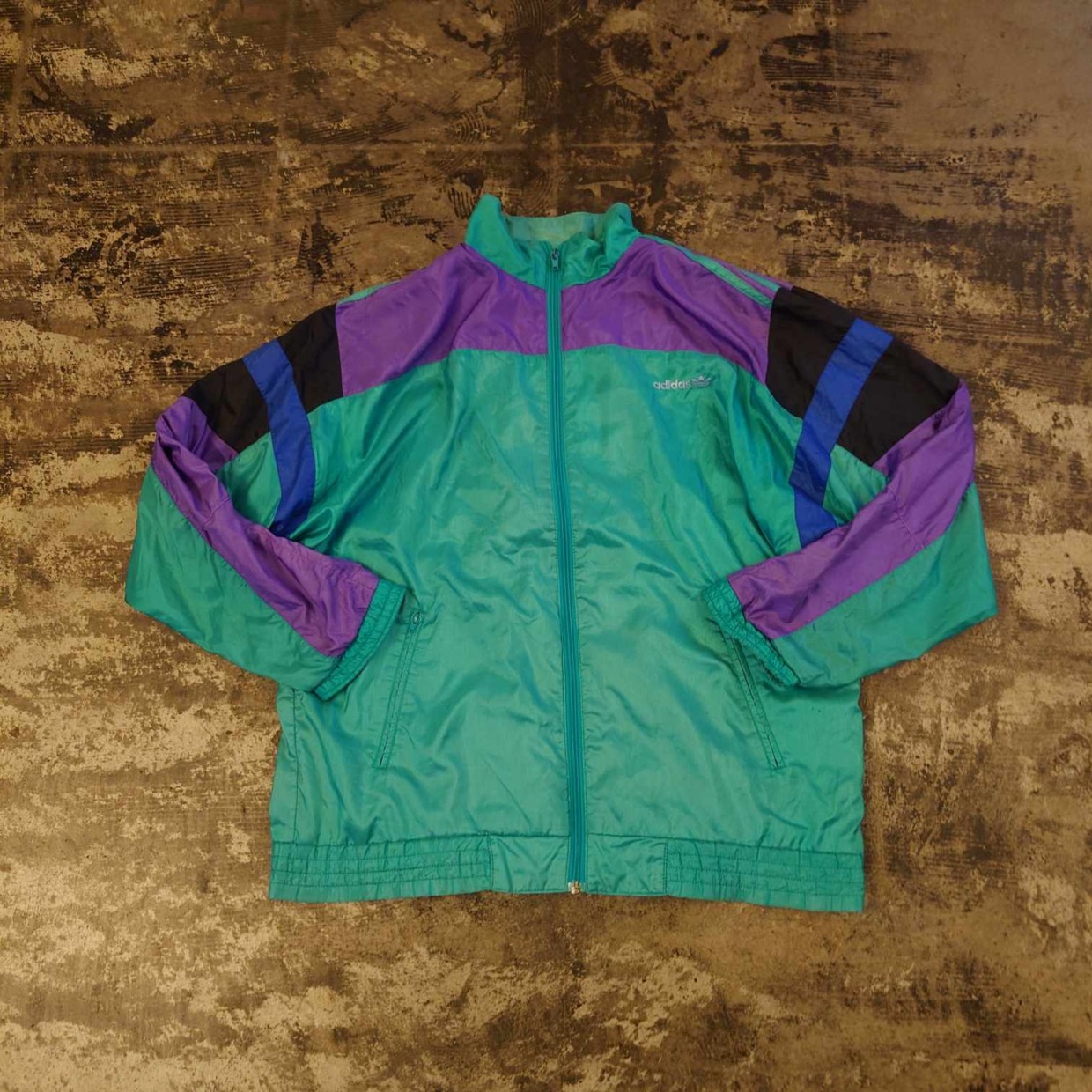 adidas トレフォイルロゴ ナイロンジャケット　 #和歌山古着