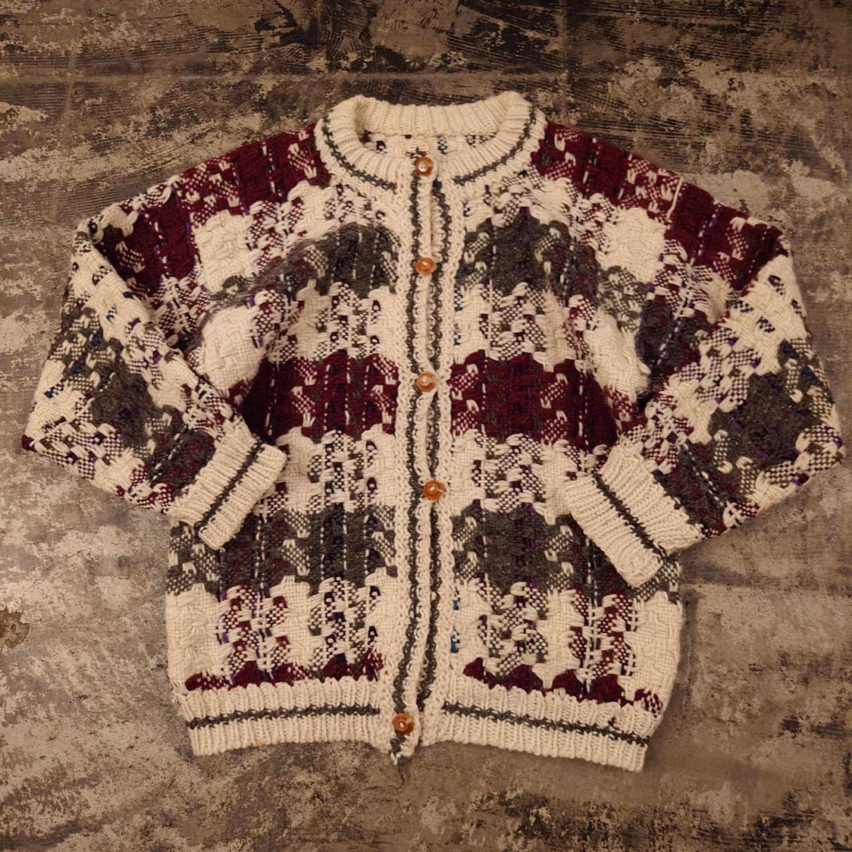 Imbaya エクアドル製 ハンドニットカーディガン　#和歌山古着屋