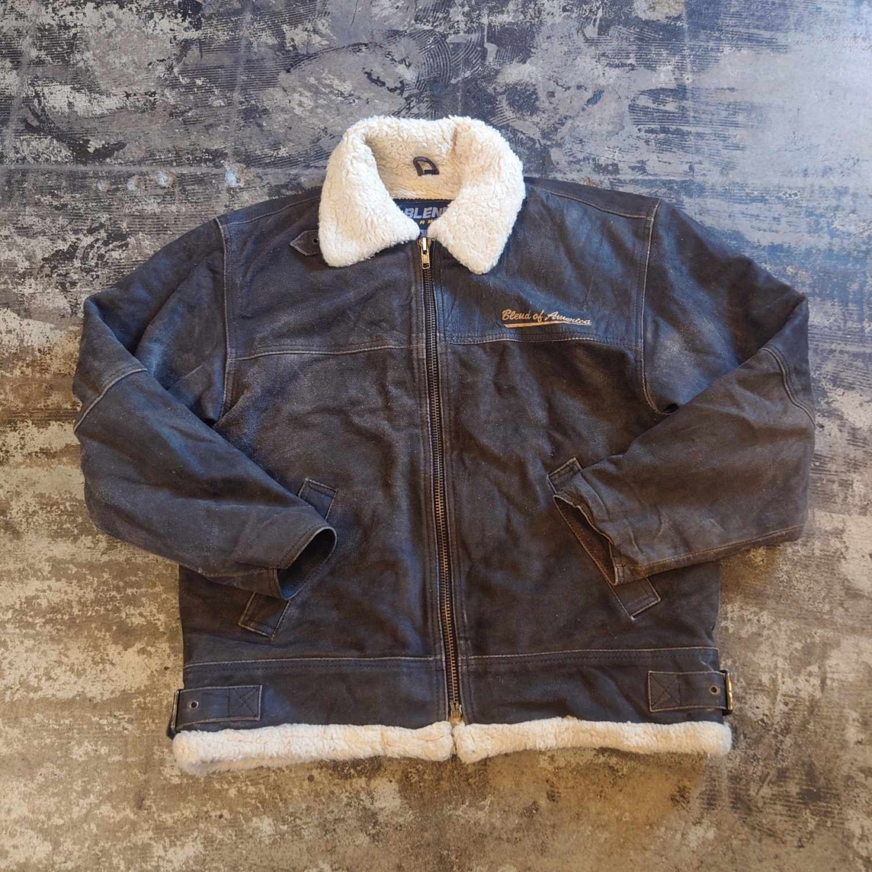 【Blend of America リアルレザー ボアジャケット】　 #和歌山古着
