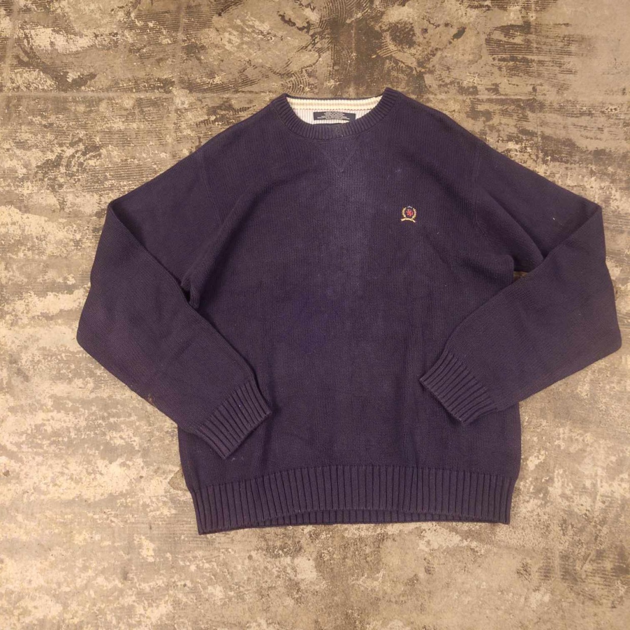 TOMMY HILFIGER ワンポイント刺繍 コットンニット　#和歌山古着屋