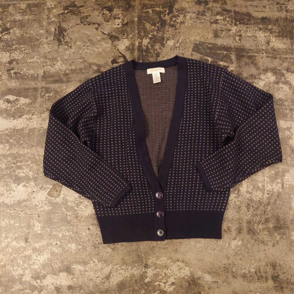 JONES NEW YORK バーズアイ カーディガン　#和歌山古着屋