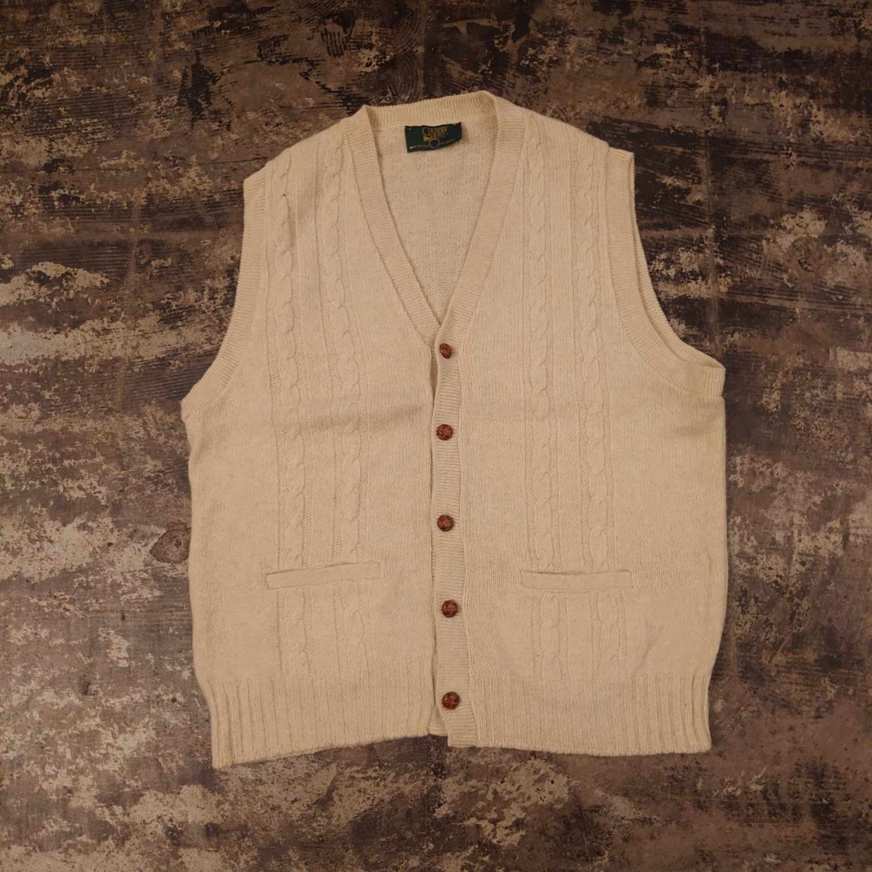COUNTRY SQUIRE ケーブルニットベスト USA製　#和歌山古着屋