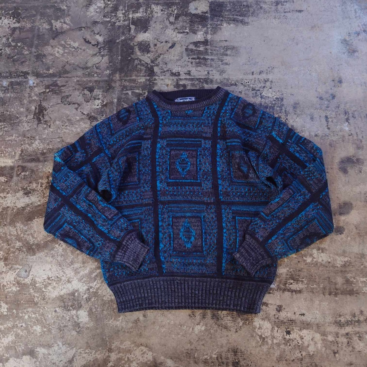 Barnaby 総柄 ジャガードニットセータ　#和歌山古着屋