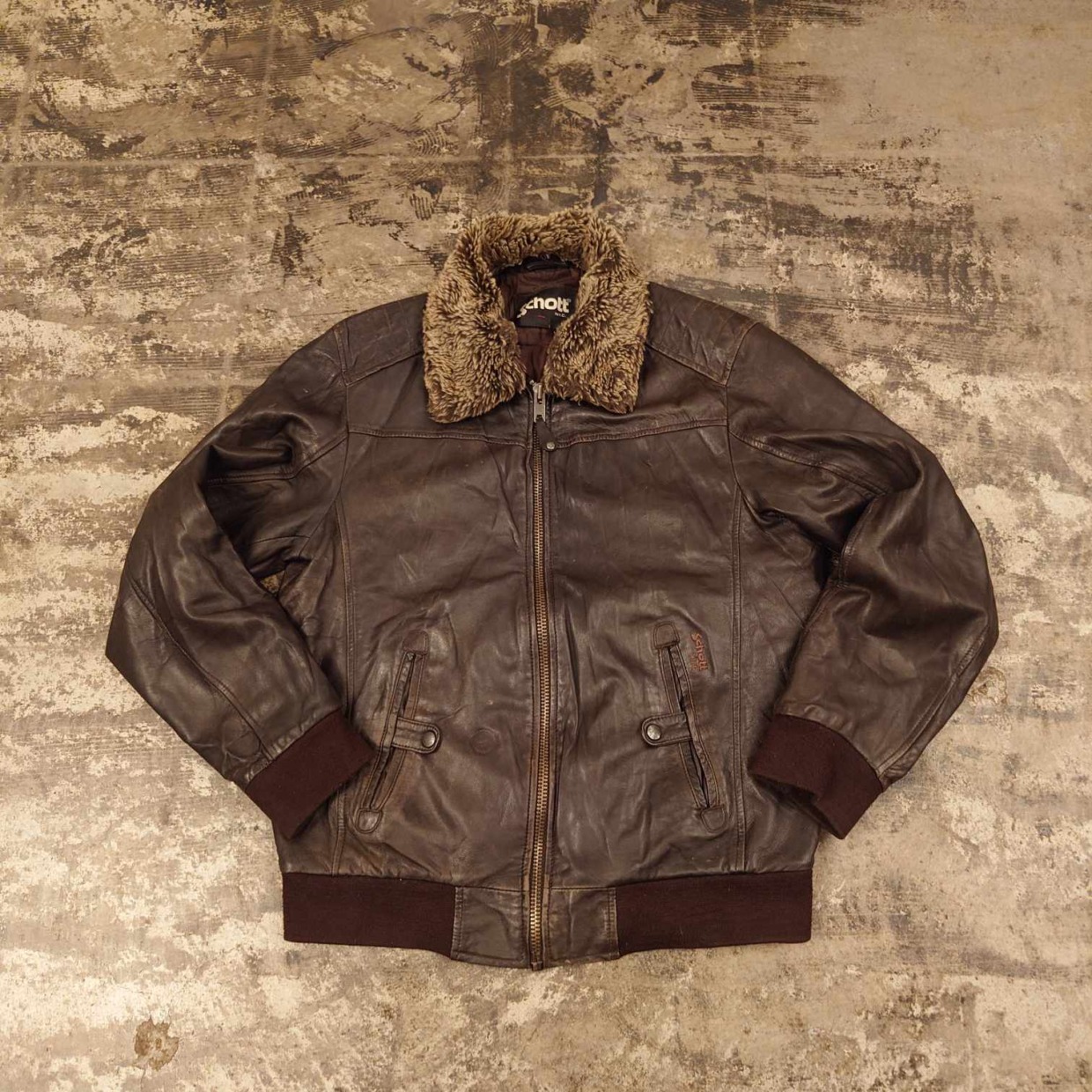 Schott NYC ボア襟 レザージャケット　 #和歌山古着