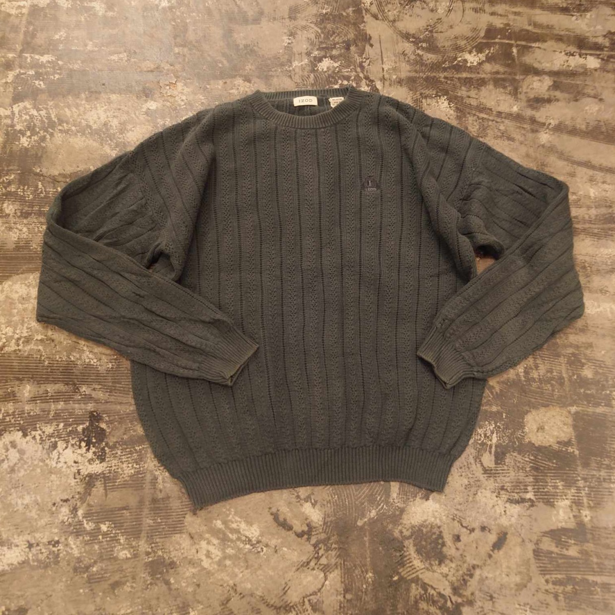 IZOD ケーブル編み コットンニット セーター　#和歌山古着屋