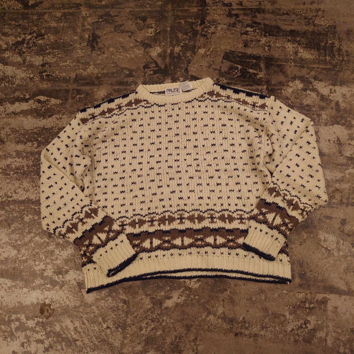 PAUSE INTERNATIONAL WEAR ノルディック柄ニット　#和歌山古着屋