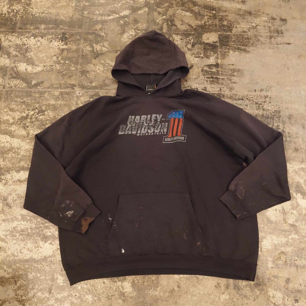 HARLEY-DAVIDSON 両面プリント プルオーバーパーカー ＃和歌山古着