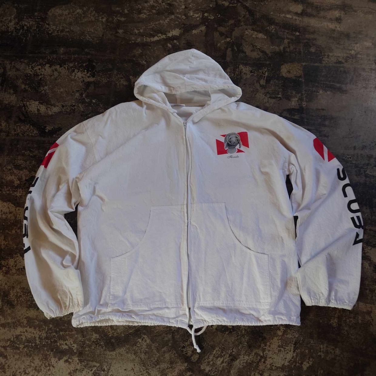 Florida Manatee プリント ジップパーカー　＃和歌山古着