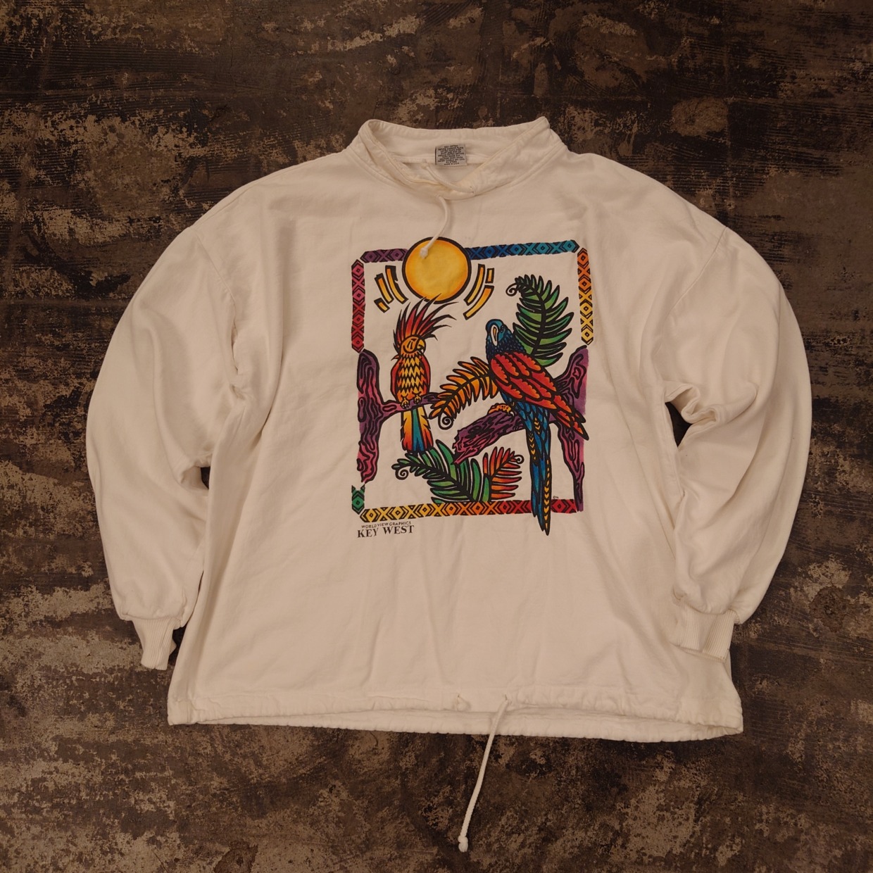 90s KEY WEST オウムプリント スウェット　 #和歌山古着