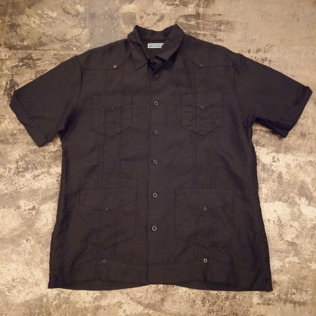 CUBAVERA キューバシャツ ブラック 半袖シャツ　＃和歌山古着屋