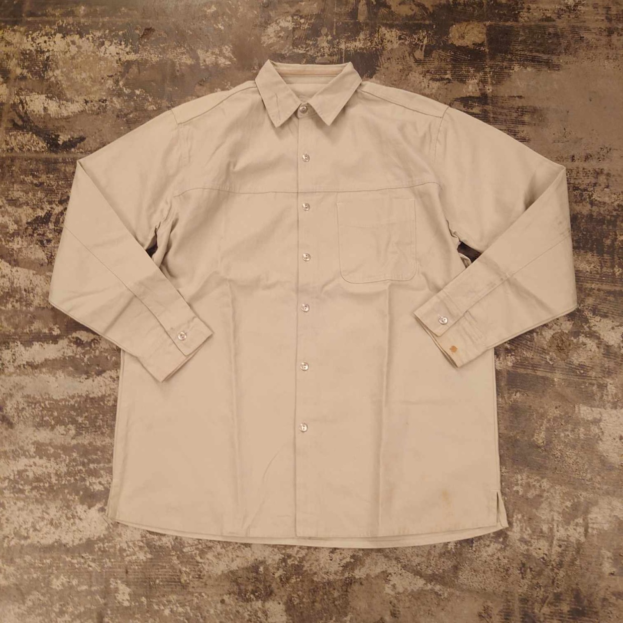 アウトドアシャツ 長袖 ベージュ Lサイズ　 #和歌山古着
