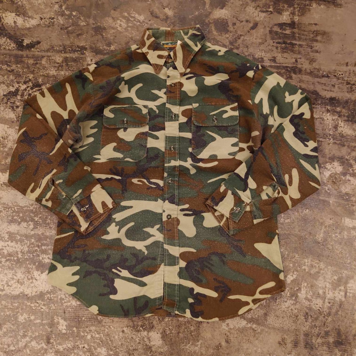 Woodsman カモフラージュ フランネルシャツ USA製 #和歌山古着