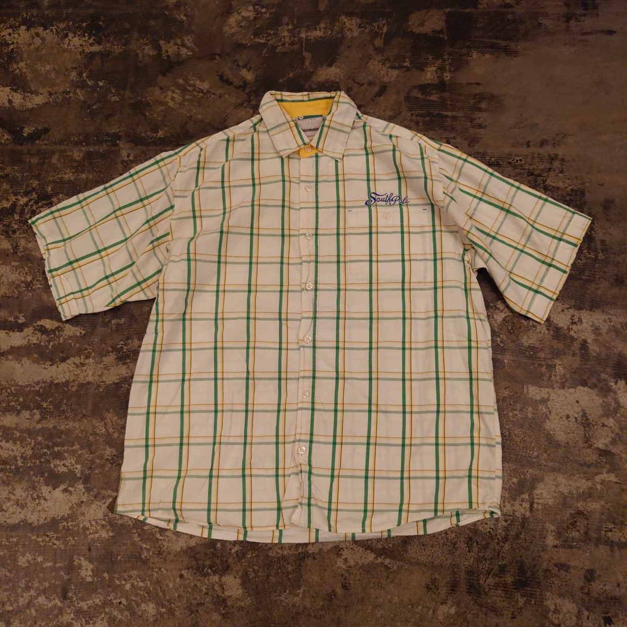 Southpole チェック半袖シャツ 刺繍ロゴ　＃和歌山古着屋